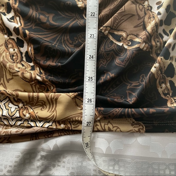 Carmen Marc Valvo long Sleeve Leopard Mini Dress L - Picture 7 of 10